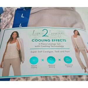 Live 2 Lounge Women's 3-piece Lounge Set, Tan, Size L. AO